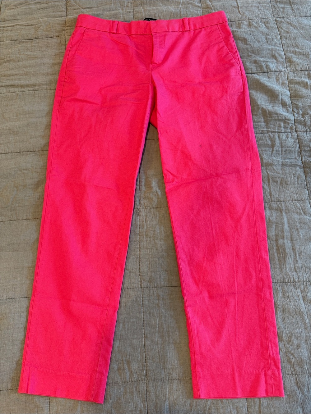 Banana Republic Bright Pink Straight-Leg Trousers